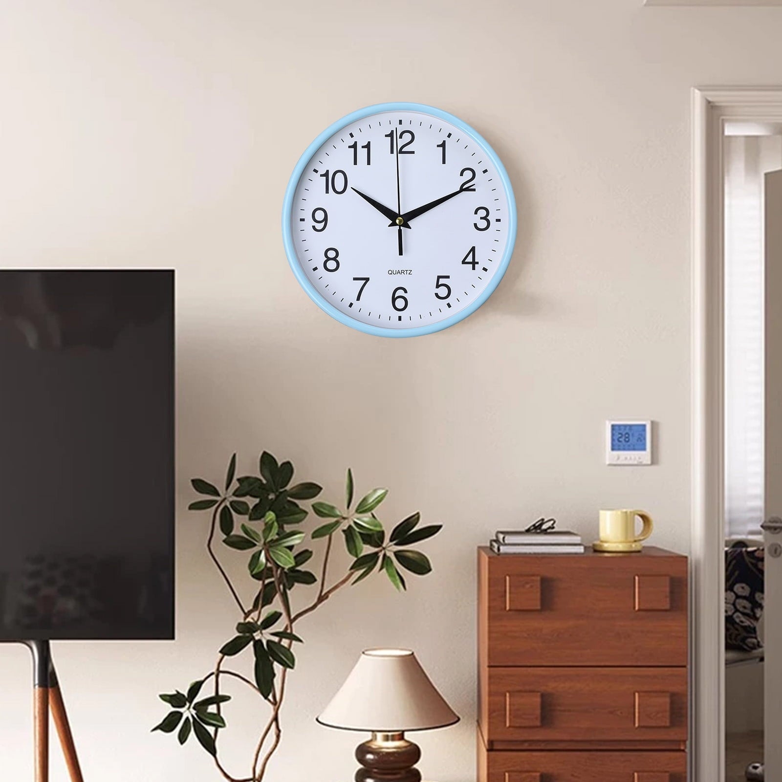 Round Wall Clock, Modern Wall Clock Battery Operated Wall Clocks, Silent Easy Installation Non Ticking Small Analog Clock, for Bedroom, Kitchen, Bathroom, Office, Home