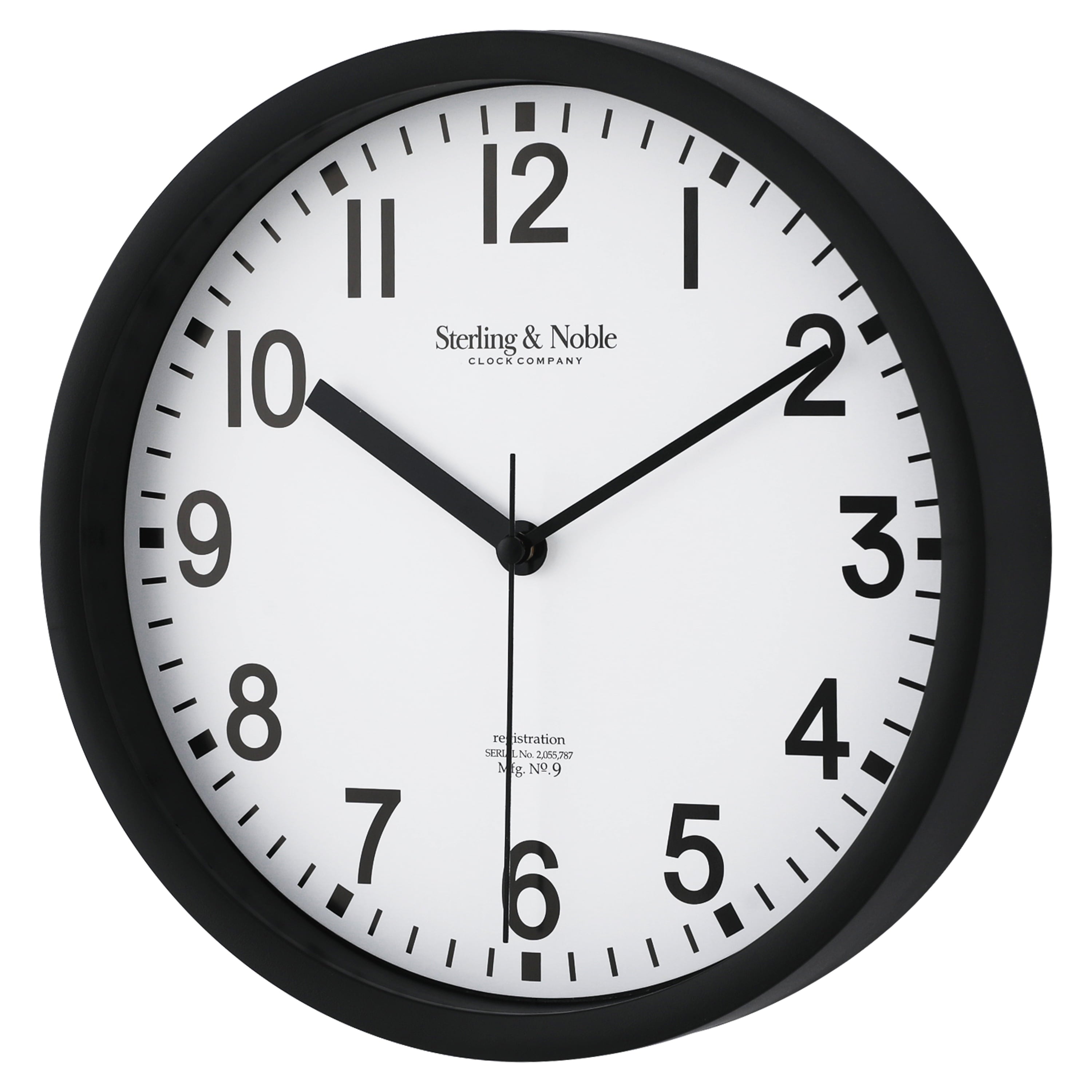 Mainstays Basic Indoor 8.78" Black Analog Round Modern Wall Clock
