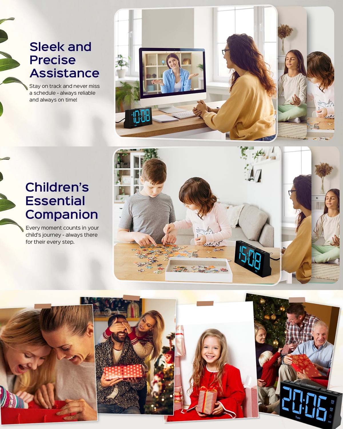 Mpow Alarm Clock for Heavy Sleepers, Digital Alarm Clock for Bedroom, Adjustable Brightness, Customizable Alarms, Automatically Dim at Night, Progressive Volume, DST, Loud Alarm Clock for Kids Adults