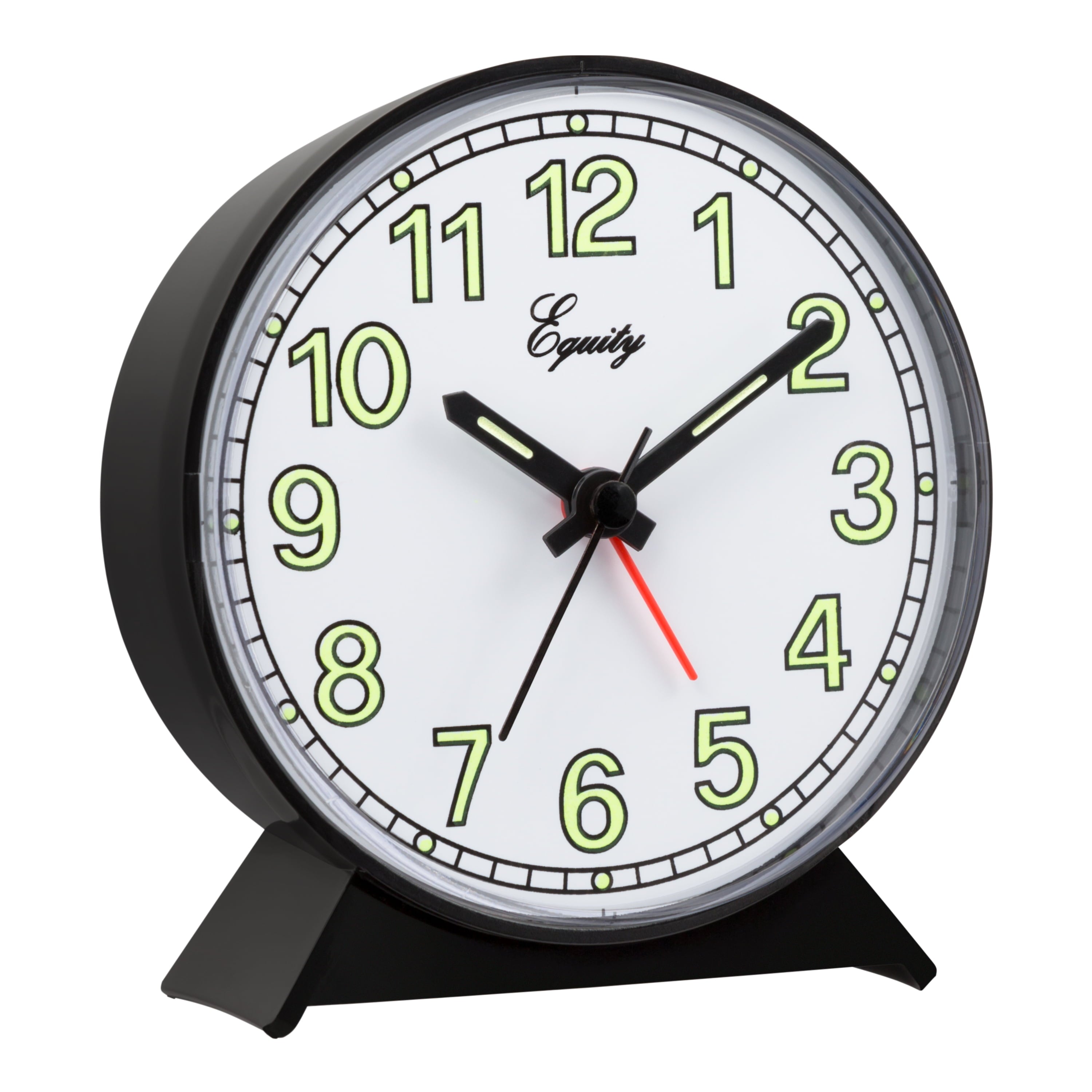 Equity Battery-Operated Black Analog Quartz Alarm Clock, 14077