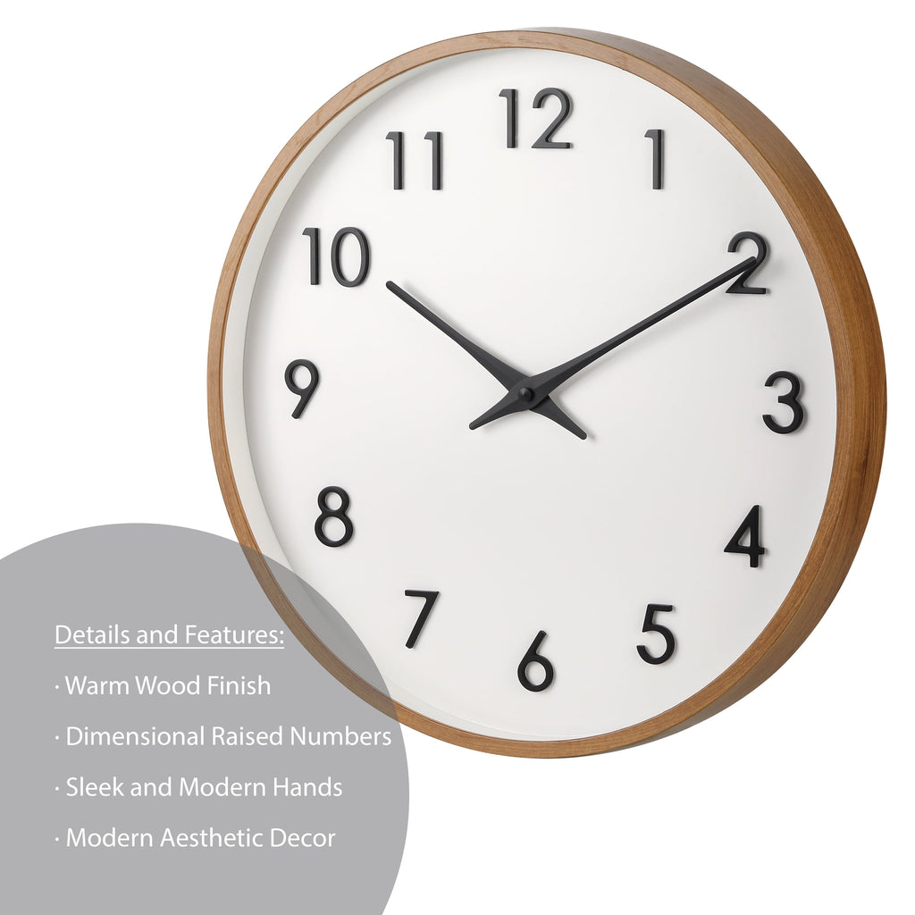 Better Homes & Gardens 20" Quartz Modern Indoor Wall Clock, Easy Installation