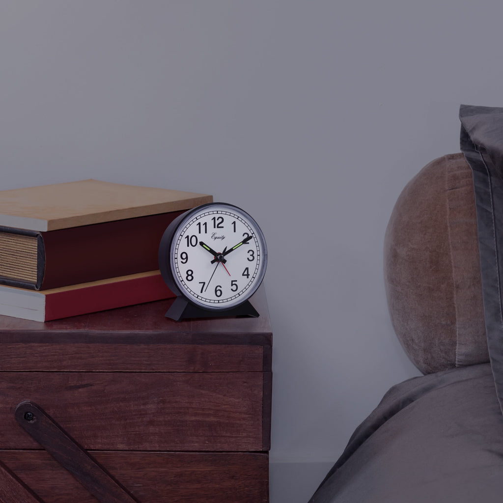 Equity 14075 Black Analog Wind-Up Alarm Clock