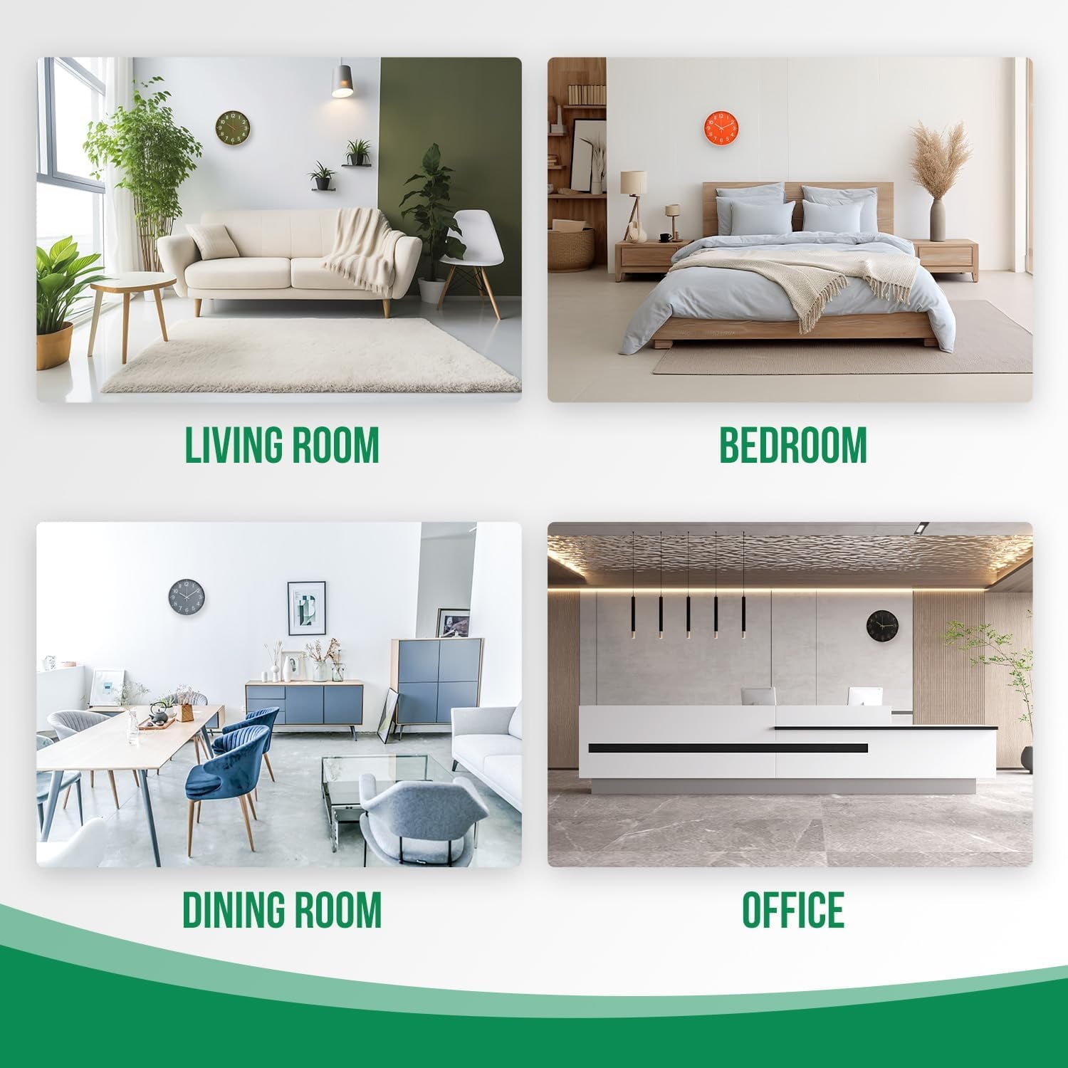 Sanmadrola Wall Clocks Battery Operated,12 inch Silent Non Ticking Modern Wall Clock for Living Room Bedroom Kitchen Office Classroom Decor Glass Front Olive Green with Gold Frame