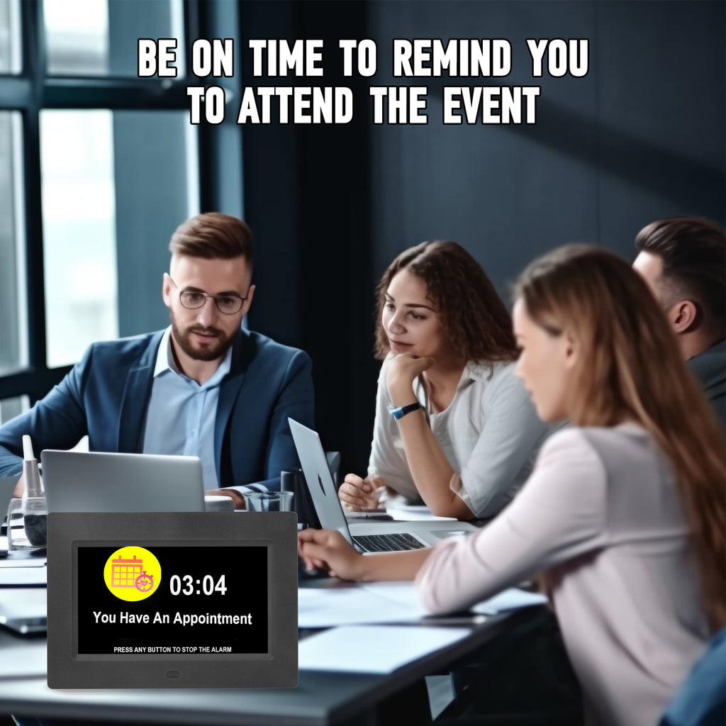 Memwake Multifunctional Large-Screen Digital Alarm Clock for Alzheimer's Patients with Date and Day of Week,Multiple Display Modes,7-inch Black