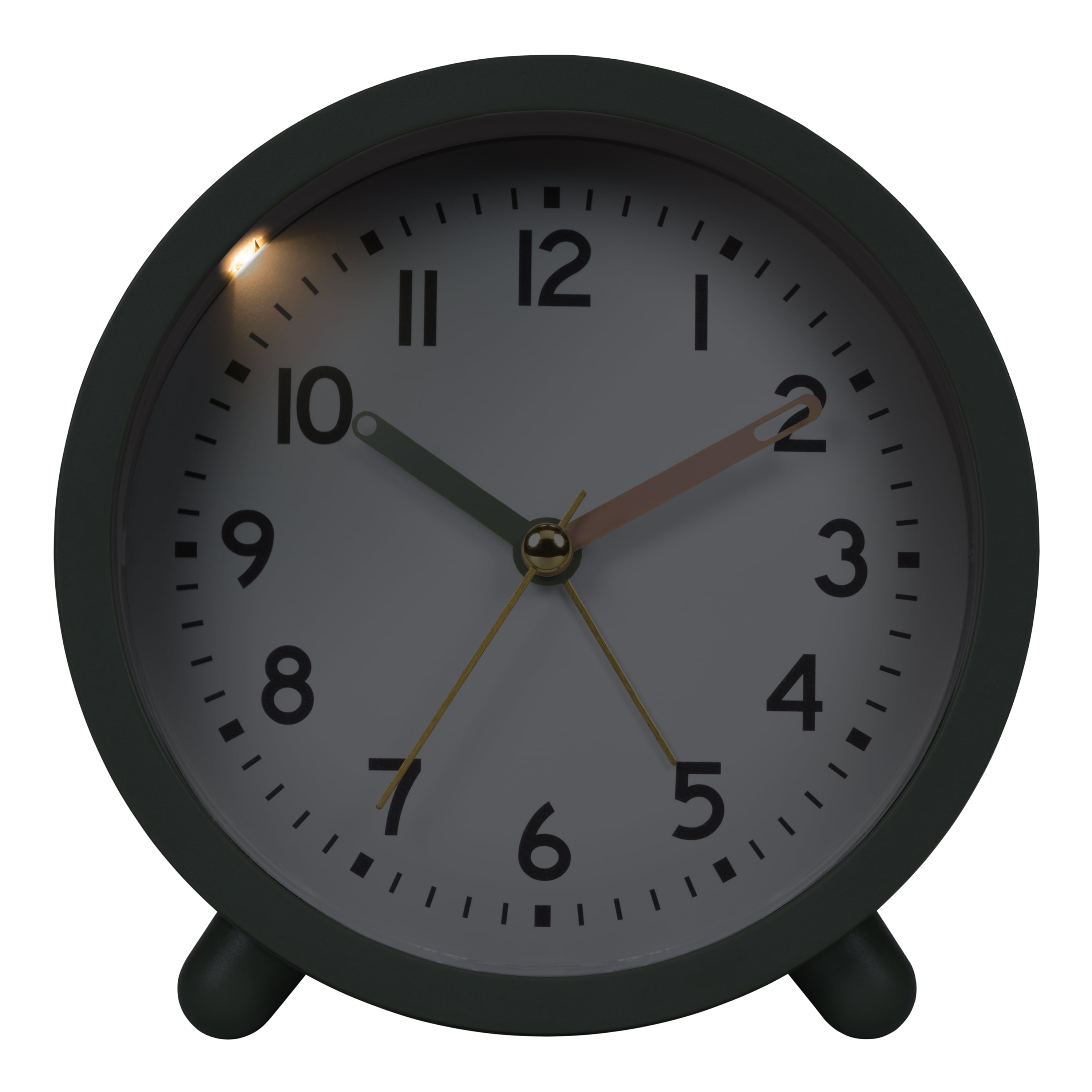 MainStays Green Mini Analog Alarm Clock