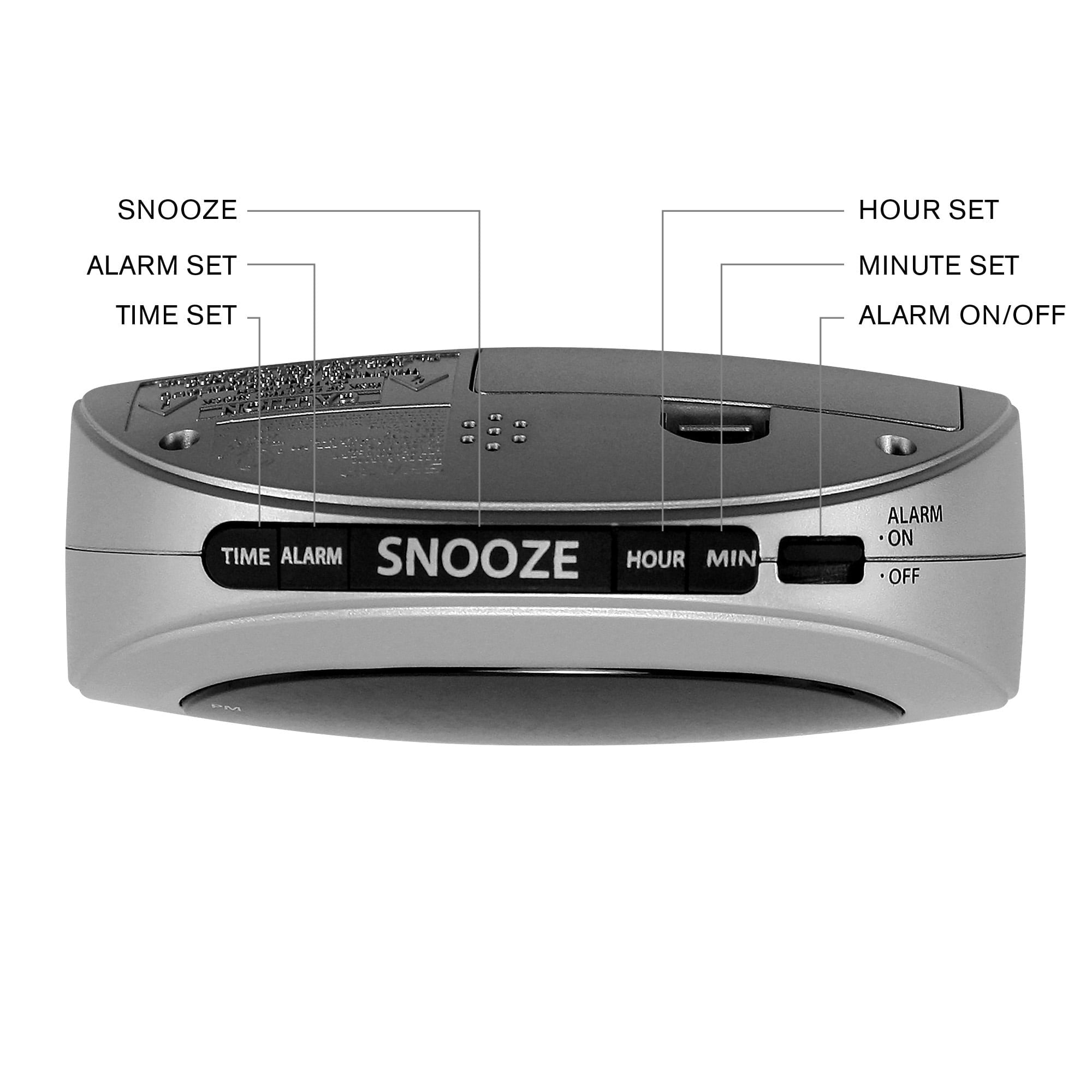 SHARP Digital Alarm Clock, Cosmic Silver, Easy to Set Controls, Red LED Display