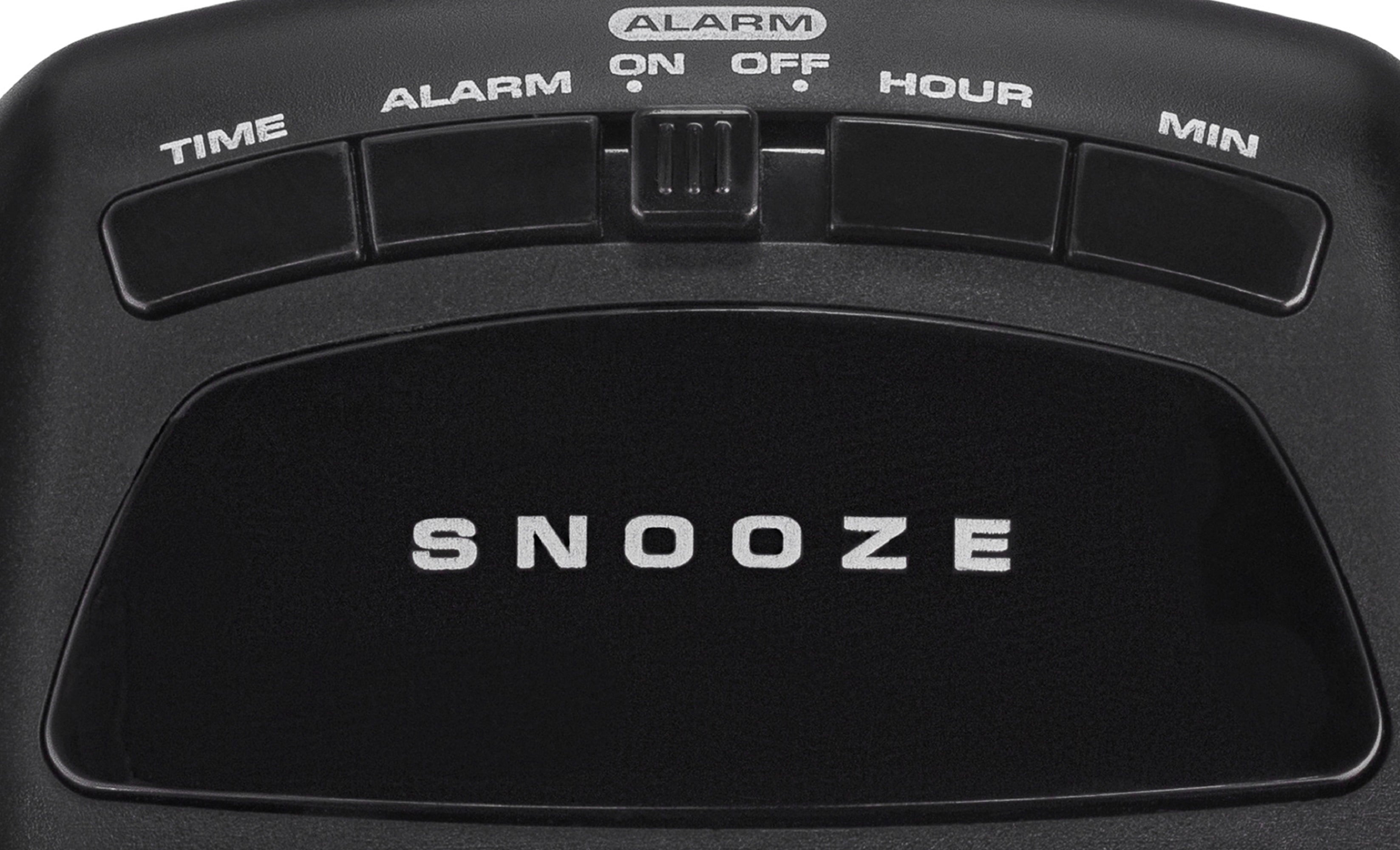 Westclox Basic Black Digital Red LED Bedside or Desk Alarm Clock with Adjustable Hi/Lo Alarm Volume and Snooze