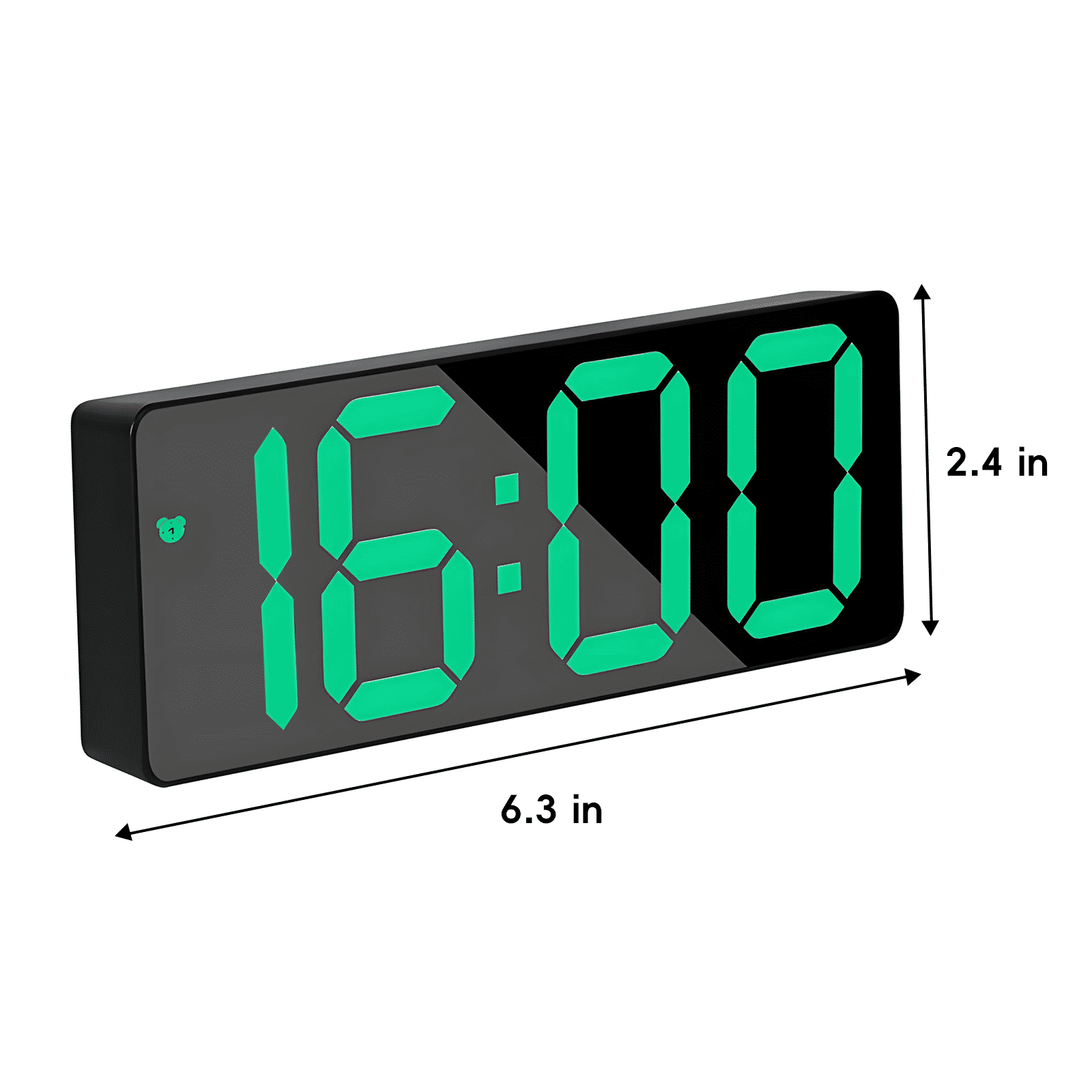 DESIGNICE Digital Clock,Large Display and Green Numbers Digital Clock Large Display,Voice Control,Snooze Function and USB/Battery Powered Digital Clock,Green Letter